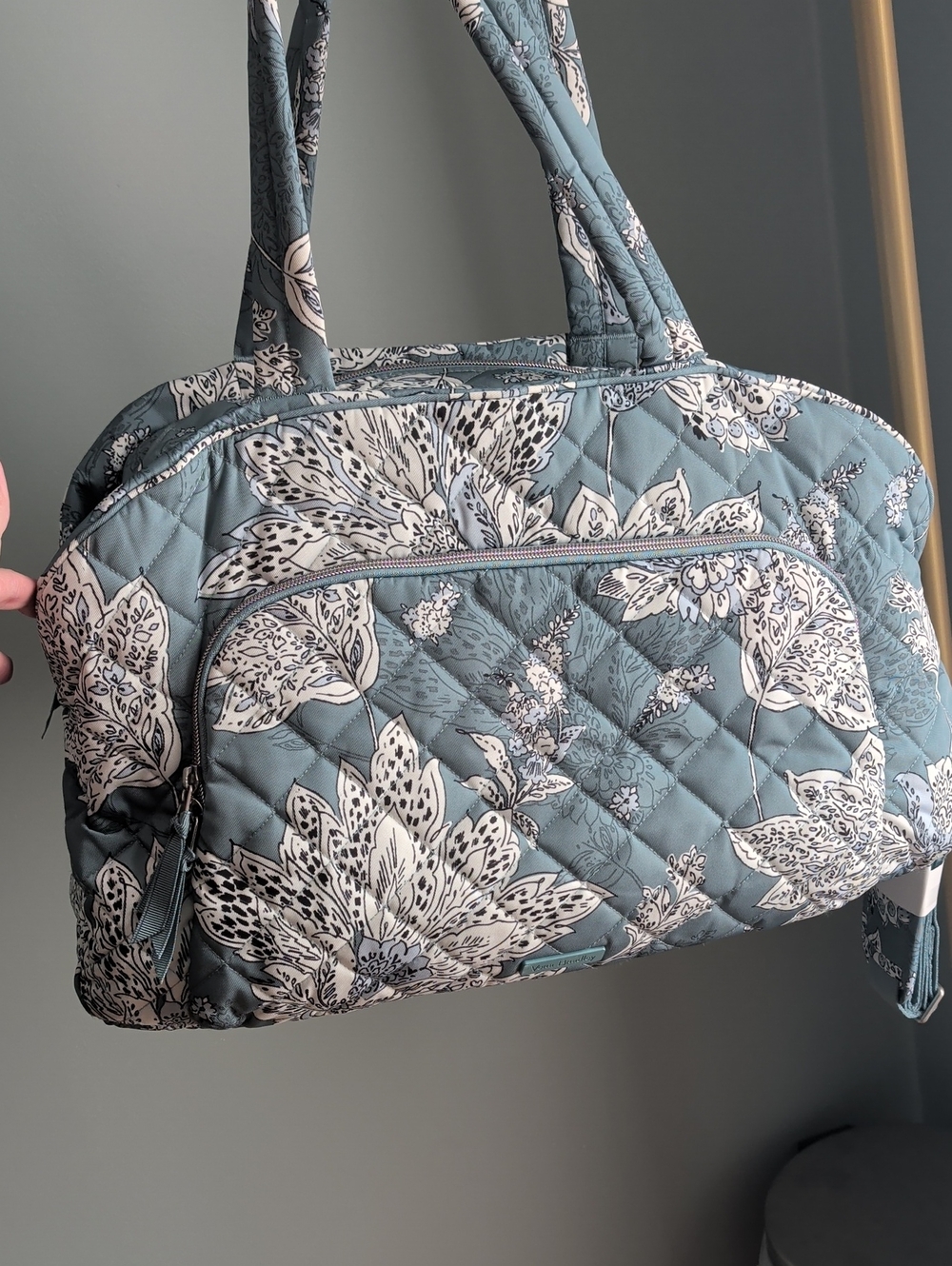Vera Bradley Grand Weekender in Performance Twill Tiger Lily Blue Oar Like New